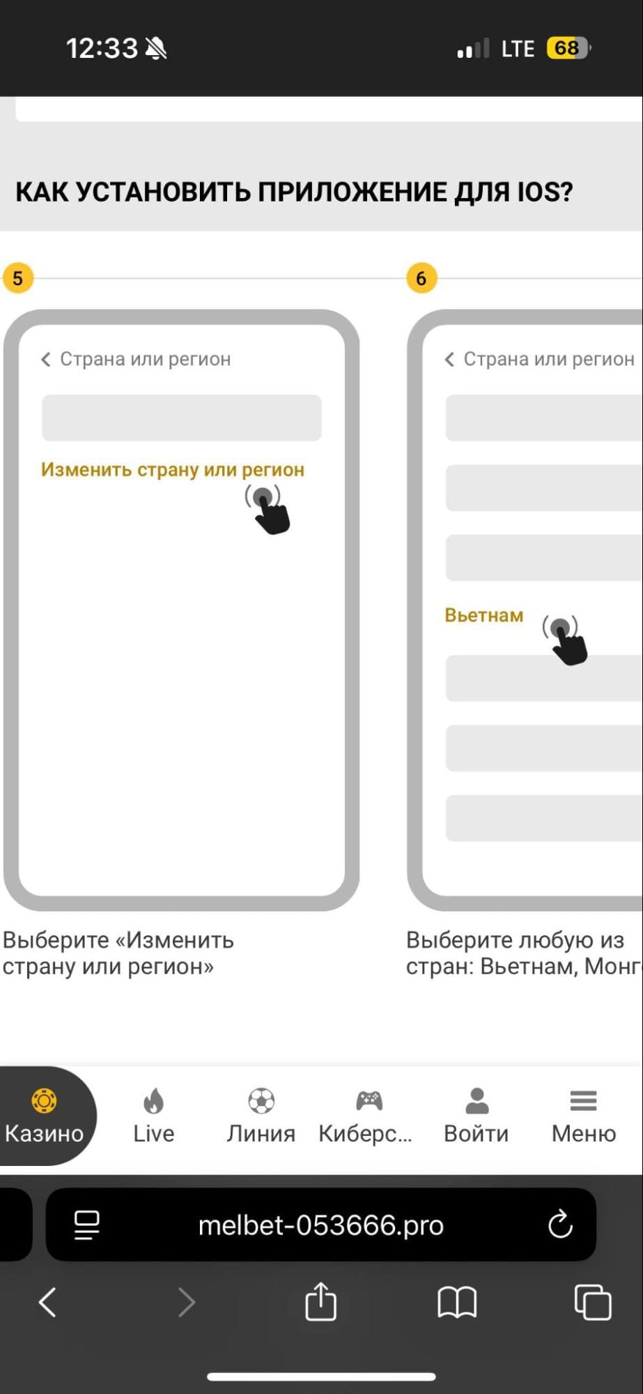 Как установить приложение Мелбет для iOS, если сайт недоступен в стране